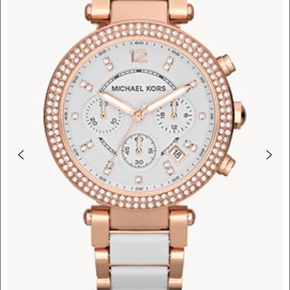 Michael Kors Women's Parker Chronograph Two-Tone Stainless Steel Glitz Watch